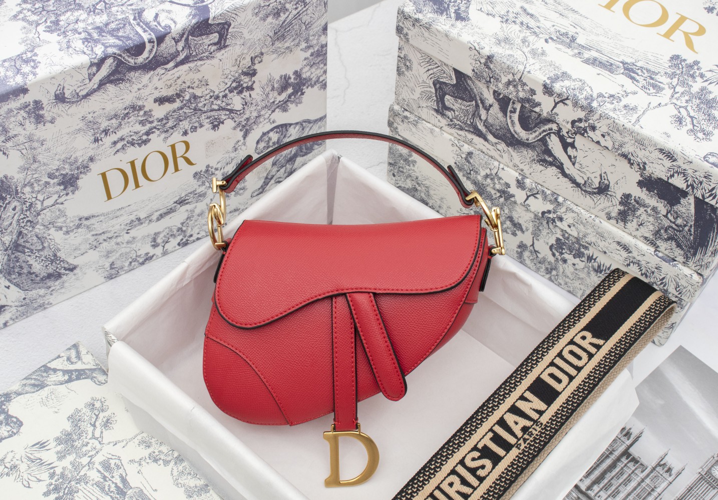 Dior Saddle bag Grained 19.5cm 6666