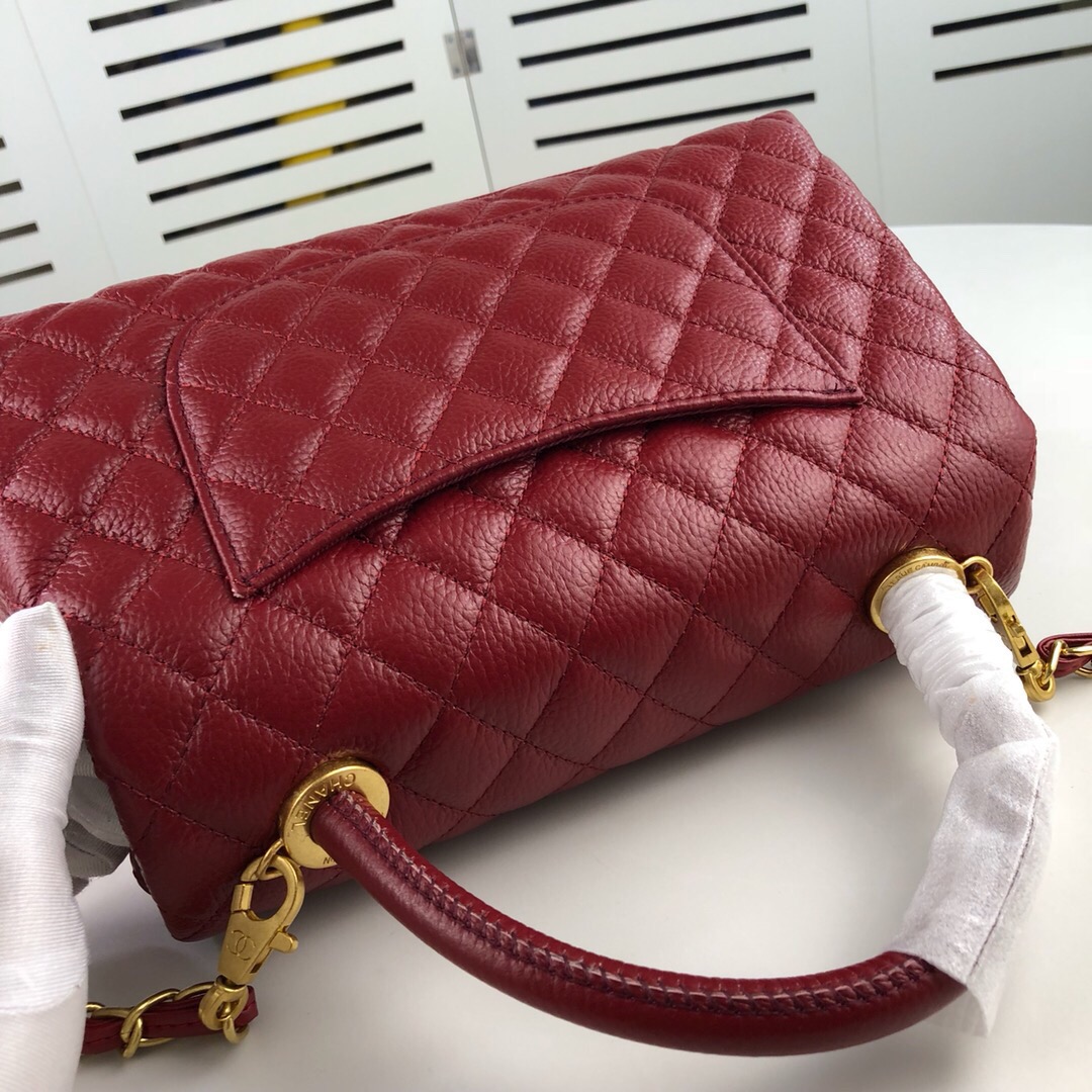 Chanel Red Large Shoulder Bag Handbag