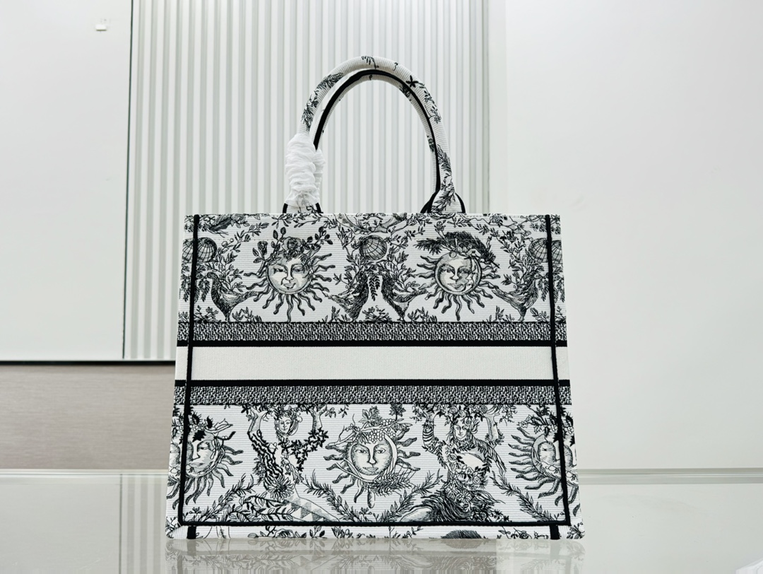 Dior Book Tote Embroider Large Shoulder Bag Handbag