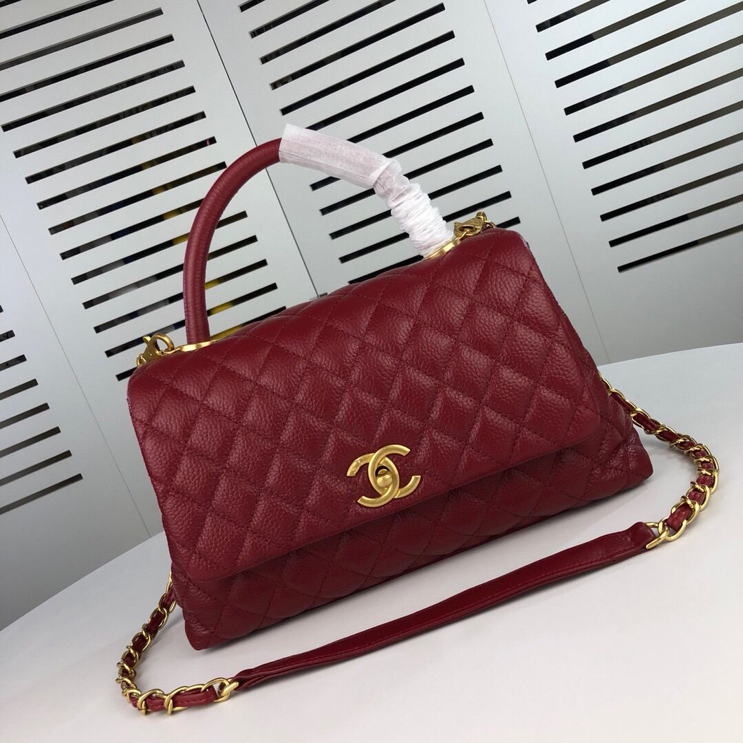 Chanel Red Large Shoulder Bag Handbag