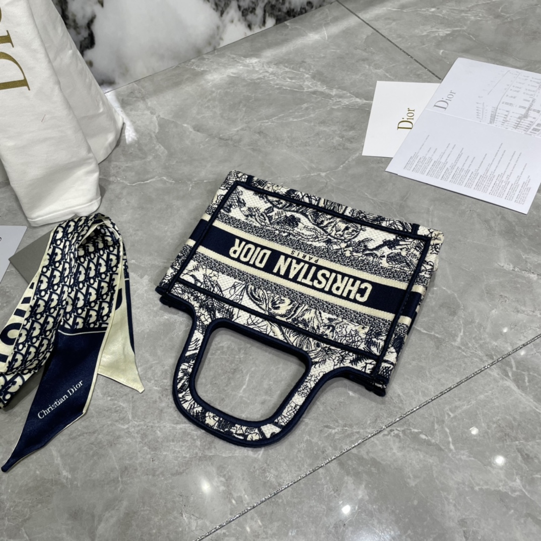 10A + top quality Mini Dior Book Tote 0175 XB041 23cm