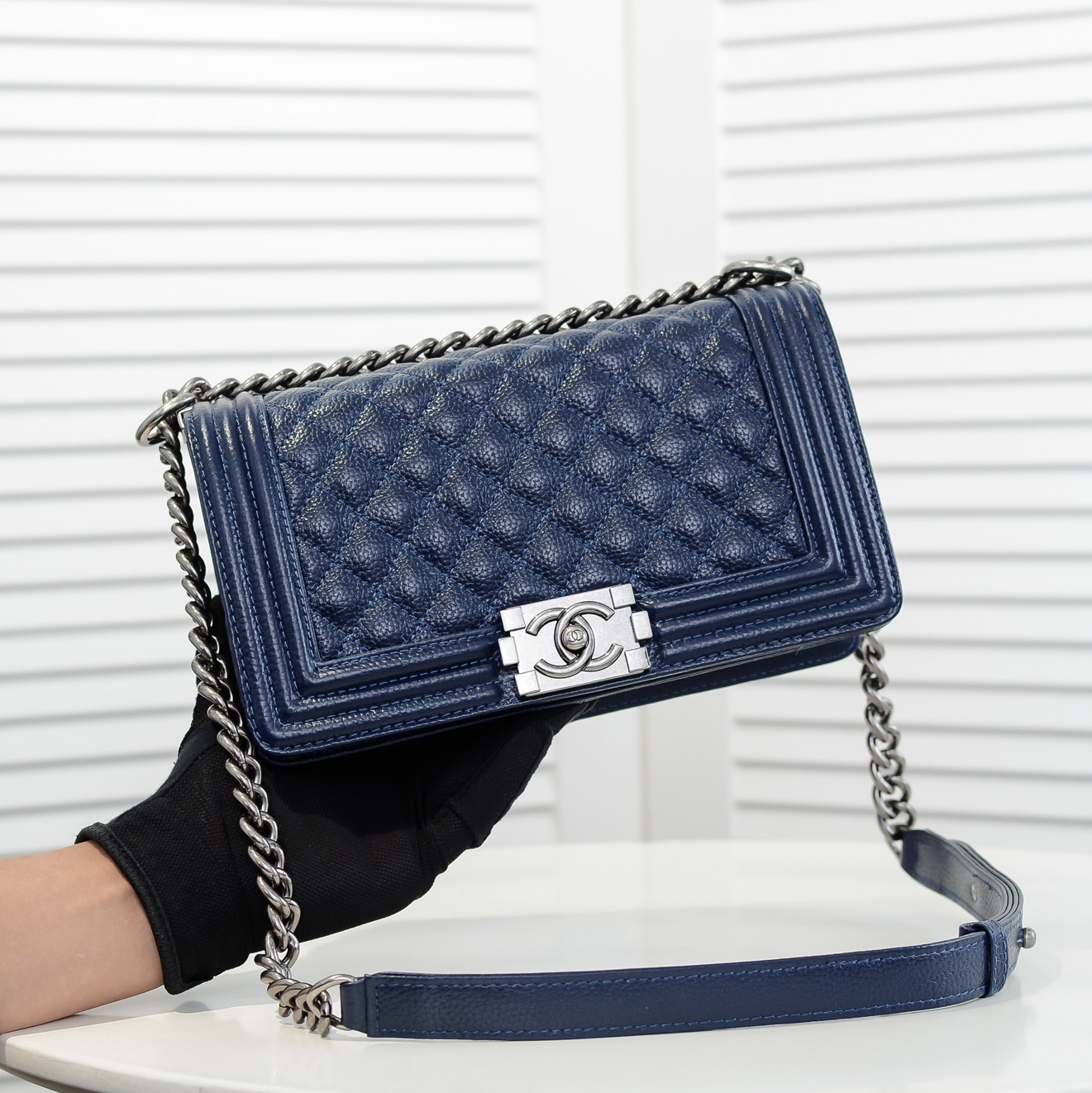 Chanel Leboy litchi or lychee pattern Shoulder Bag Handbag