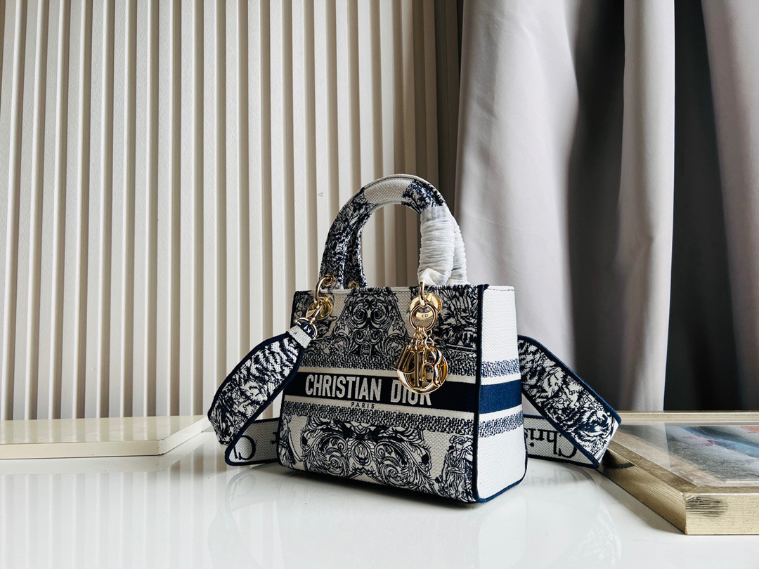 10A + top quality Dior Medium Lady D-Lite Bag M0565 LM003 24cm