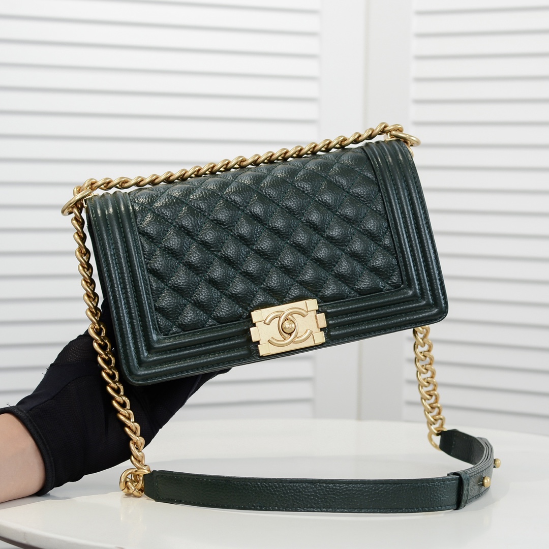 Chanel Leboy litchi or lychee pattern Shoulder Bag Handbag