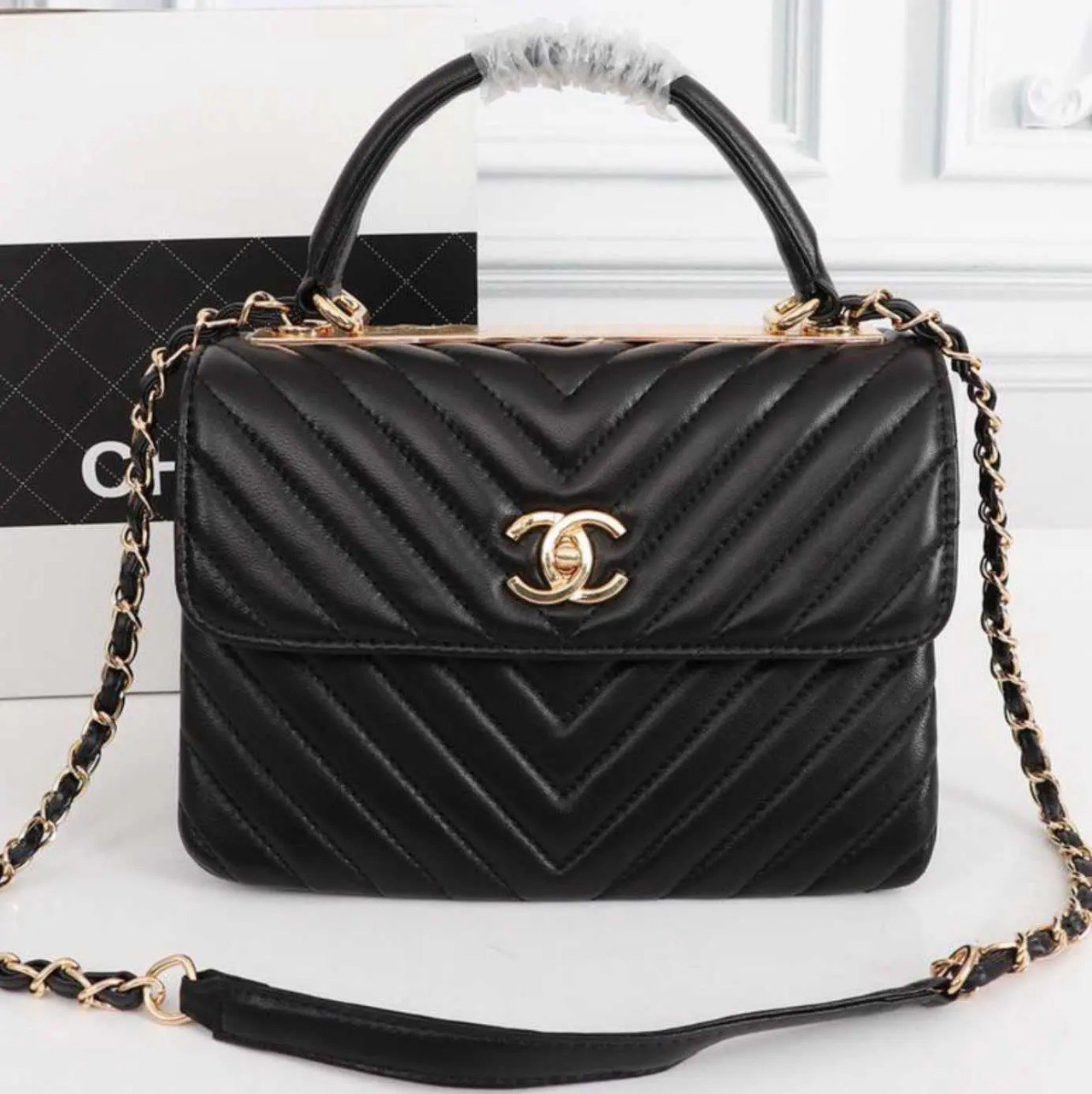 Chanel Flap Bag Trendy CC With Top Handle Shoulder Bag (Replica)