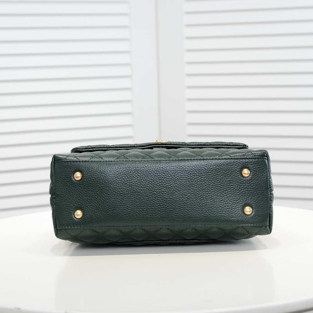 Chanel Stripe Gold Buckle Medium Shoulder Bag Handbag