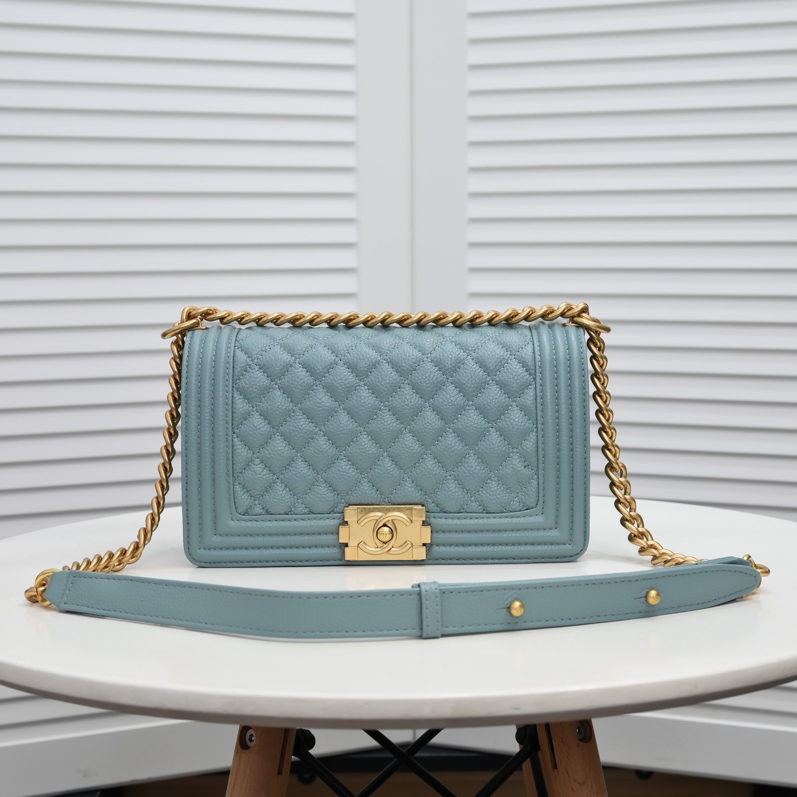 Chanel Leboy litchi or lychee pattern Shoulder Bag Handbag