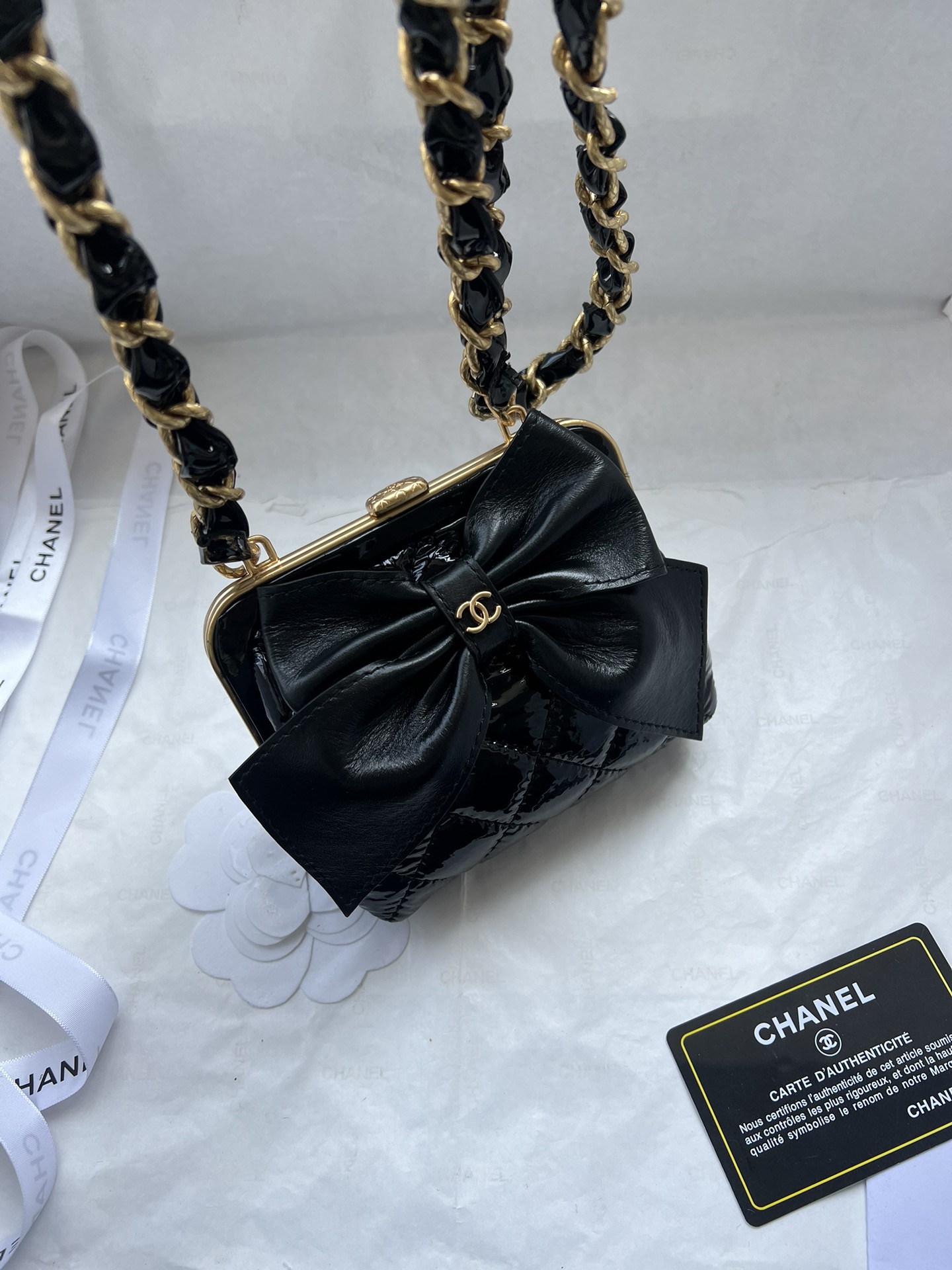 Chanel Bow Cute Clip Bag Sheepskin