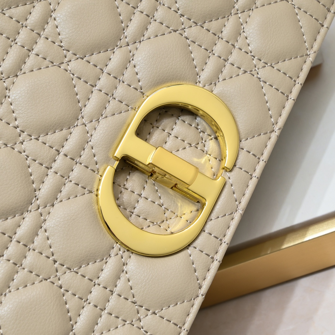 Large Dior Caro Bag Apricot 9797 XB002 28cm