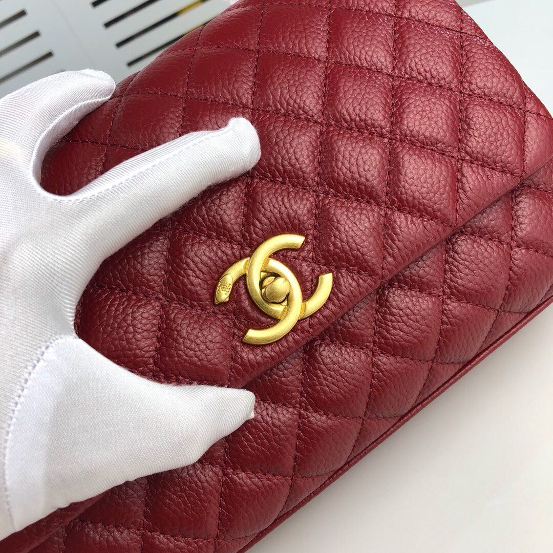 Chanel Red Medium Shoulder Bag Handbag