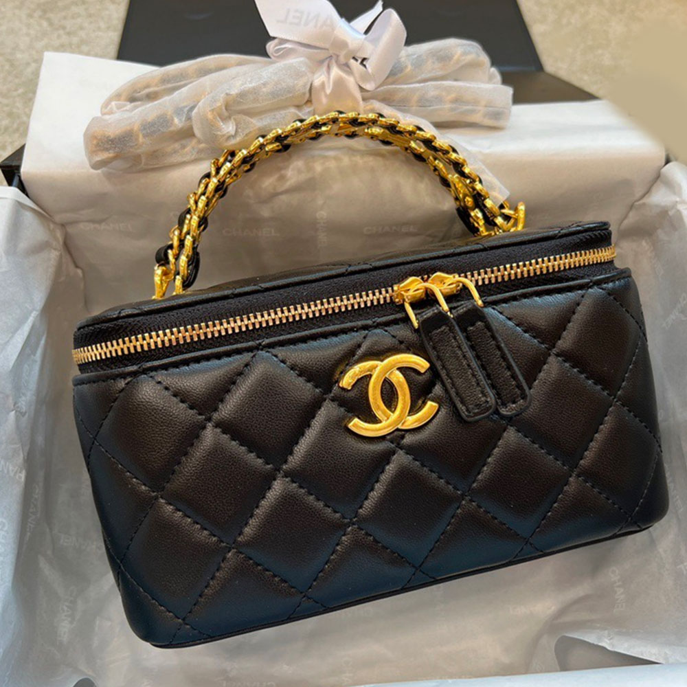 Chanel Lambskin Hollow Handle Makeup Box Shoulder Bag(Replica)