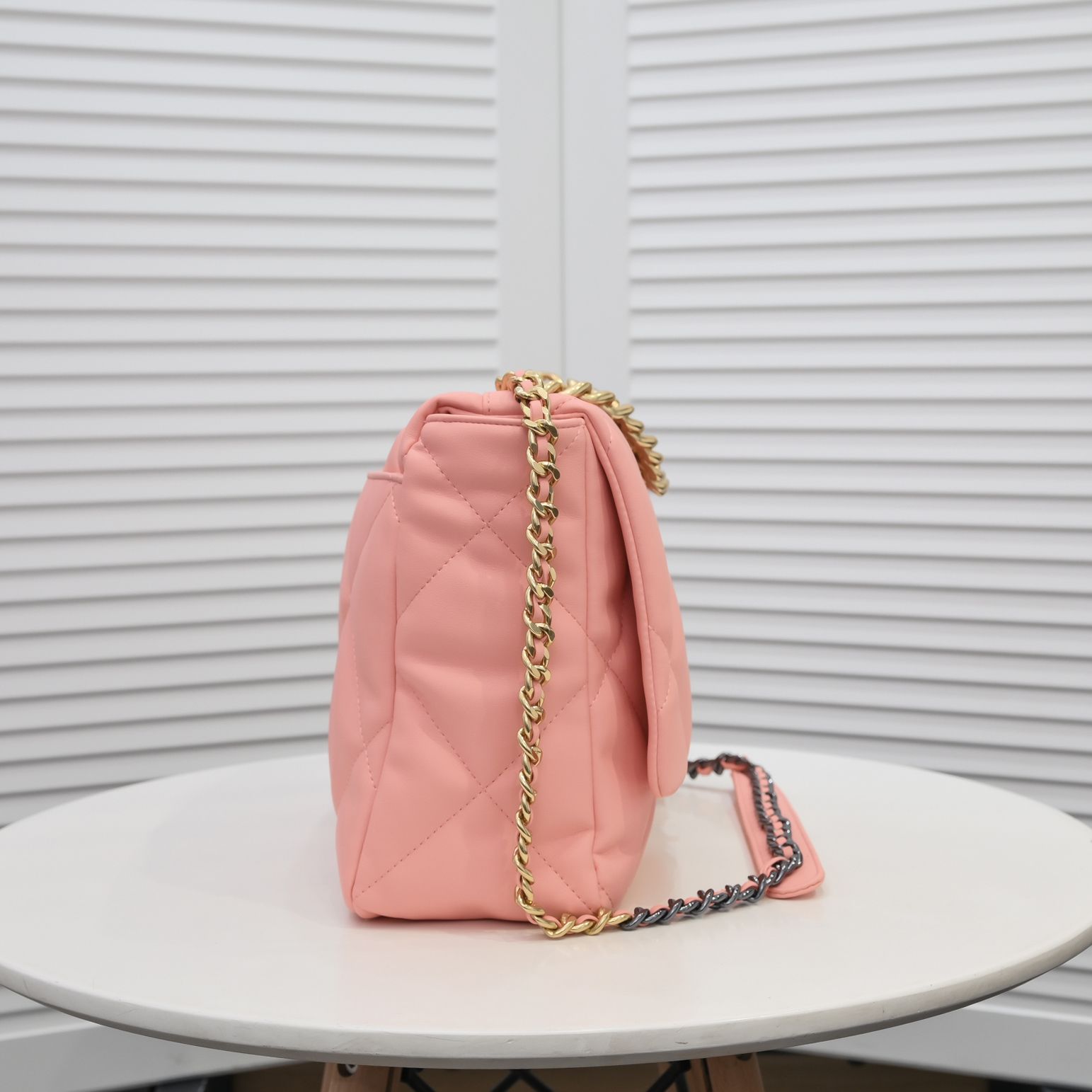 Chanel Lambskin Quilted Large19 Flap Shoulder Bag Handbag