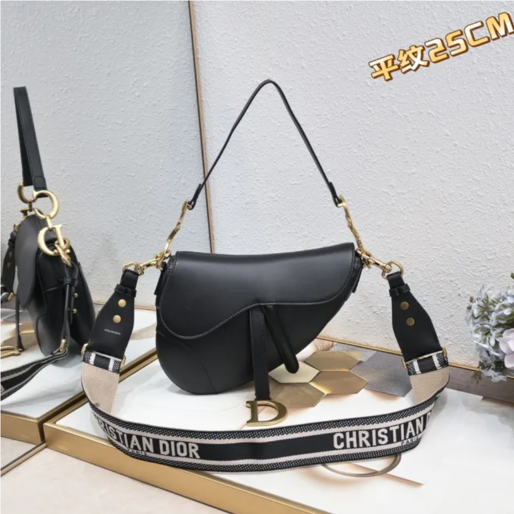 Saddle Bag Black with weave strap 1033 XB012 25.5cm