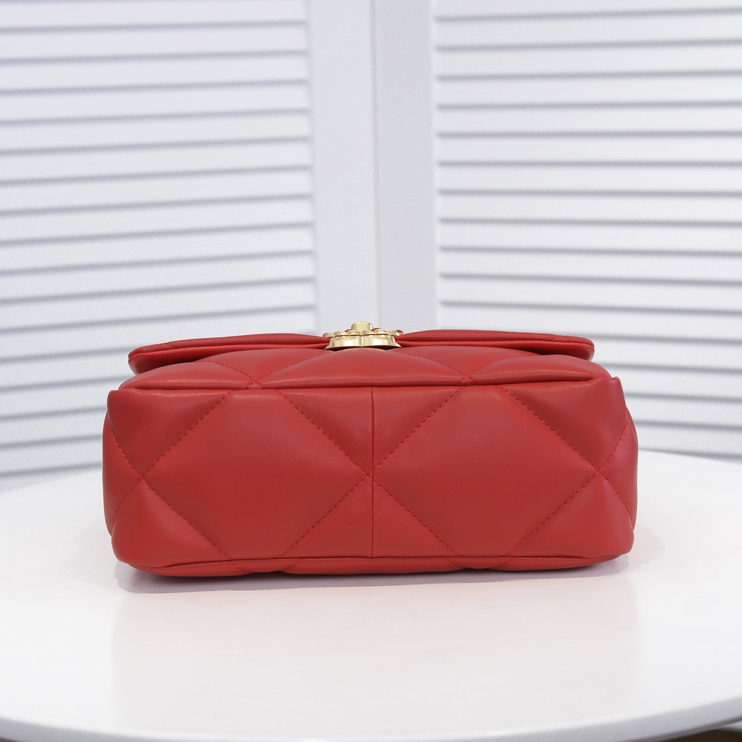 Chanel Lambskin Quilted Small 19 Flap Shoulder Bag Handbag