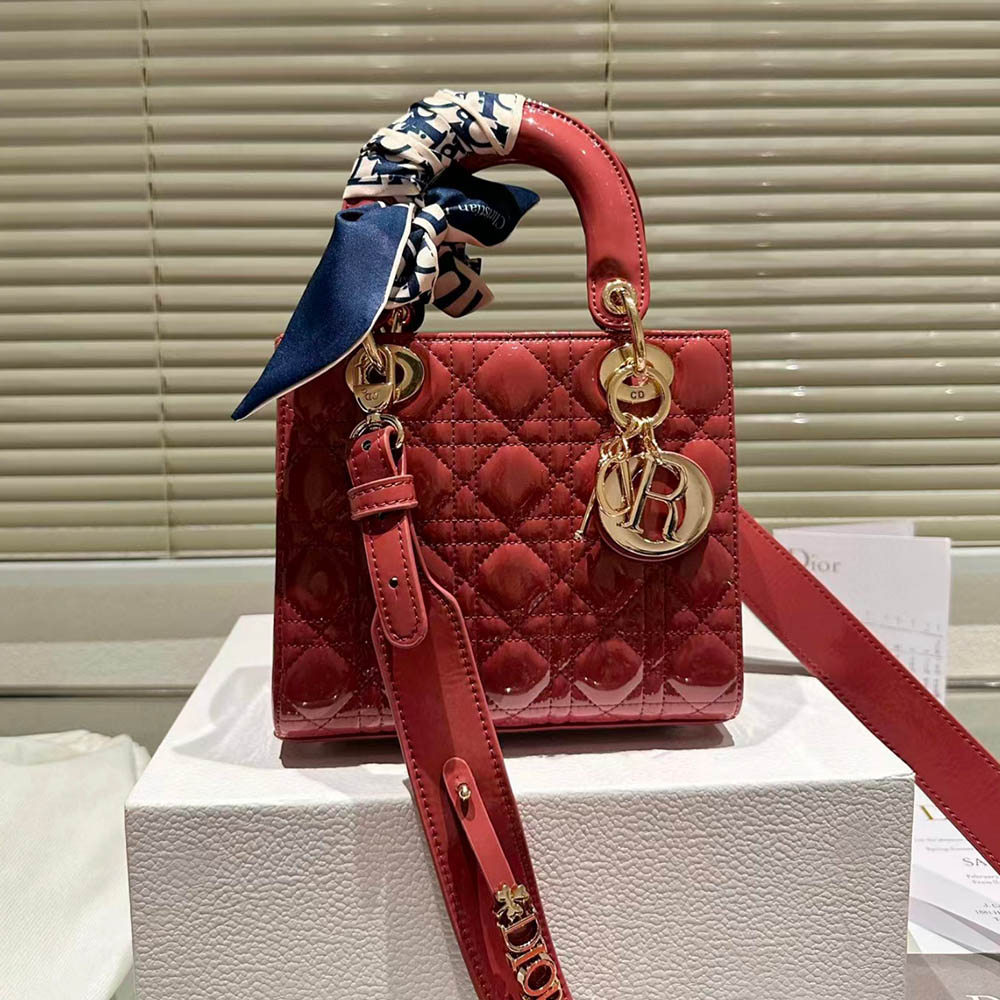 Dior Small Lady Bag - Lacquered Calfskin (Replica)