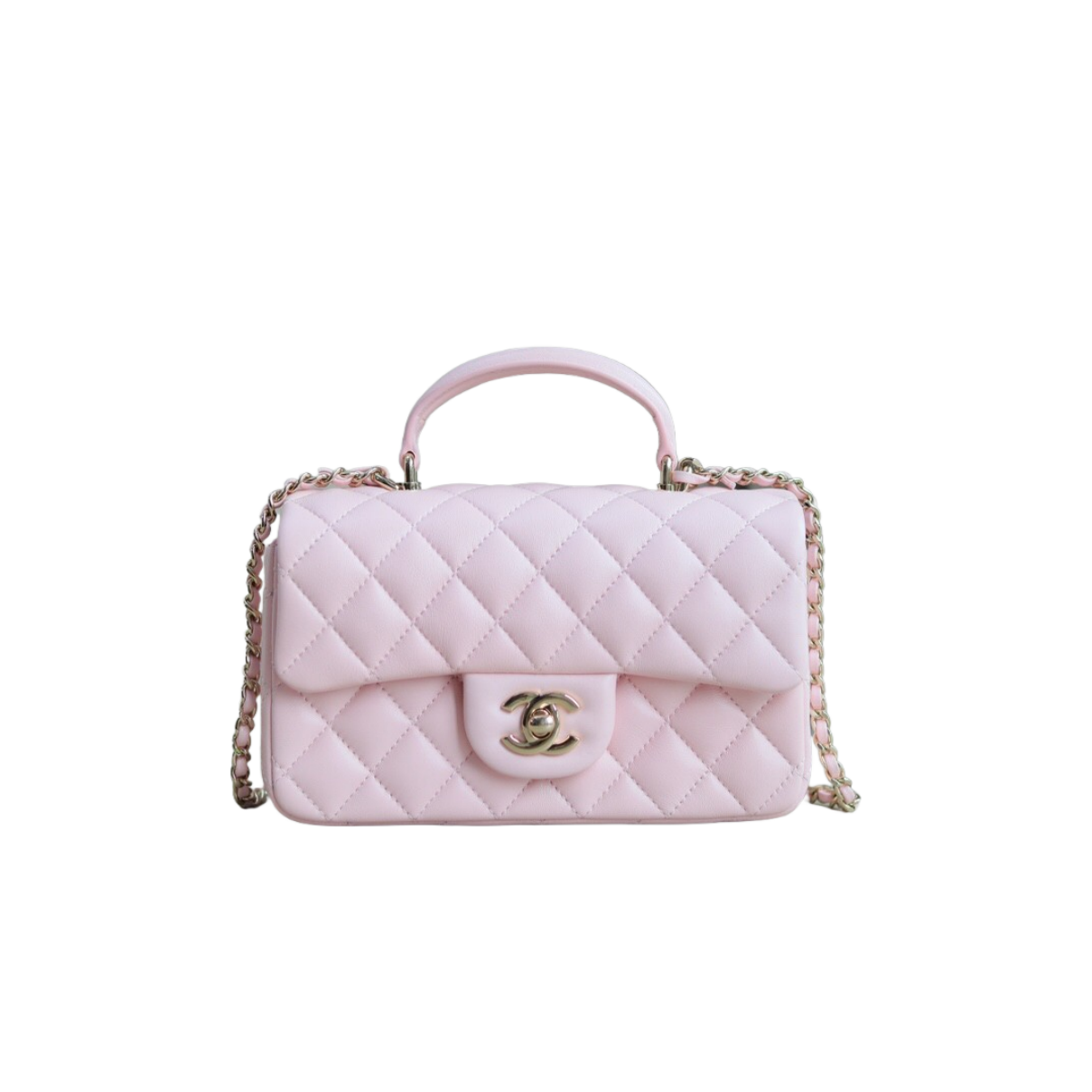 Chanel Classic Pink Flag Bag Small 20cm- Lambskin Shoulder Bag (Replica)