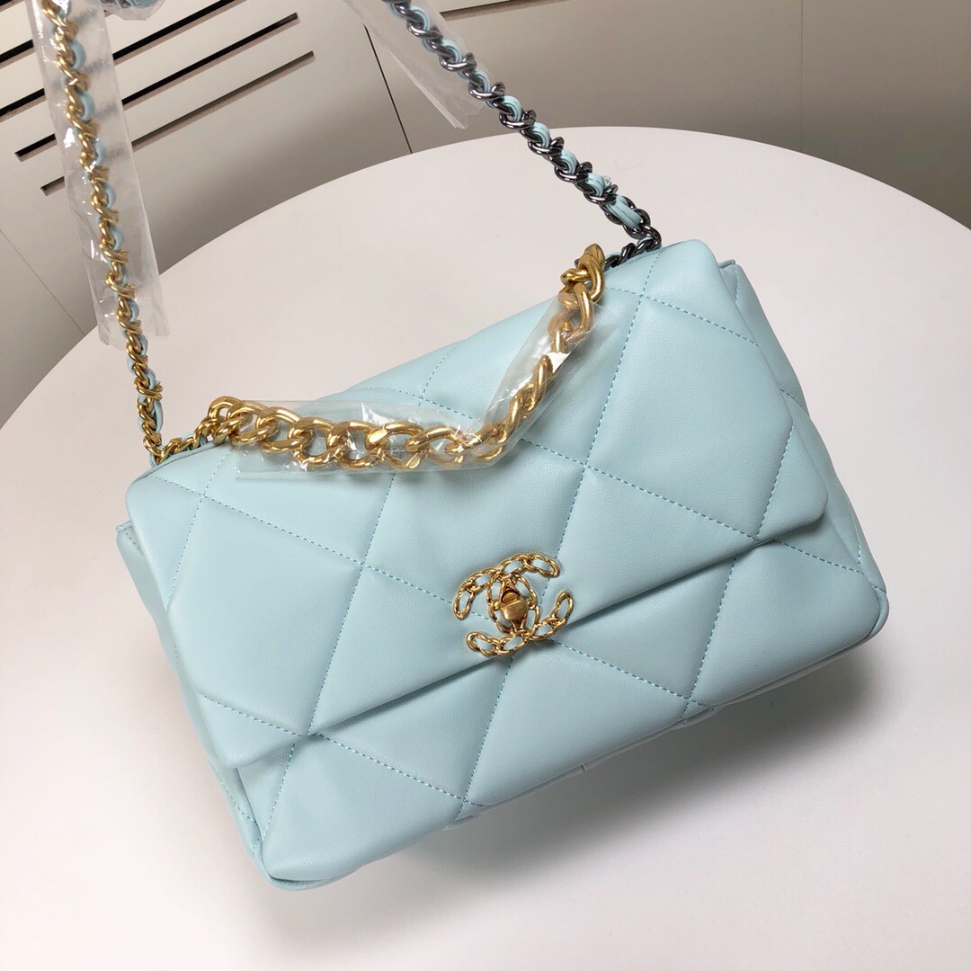 Chanel Lambskin Quilted Medium19 Flap Shoulder Bag Handbag