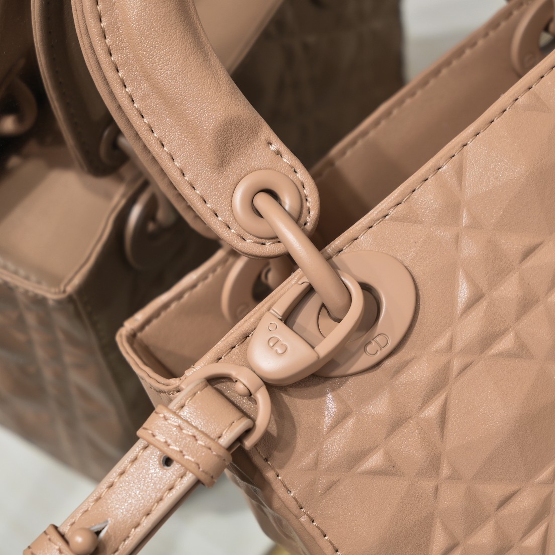 Small Lady Dior My ABCDior Bag Pink Diamond Motif 4002 XB091 20cm