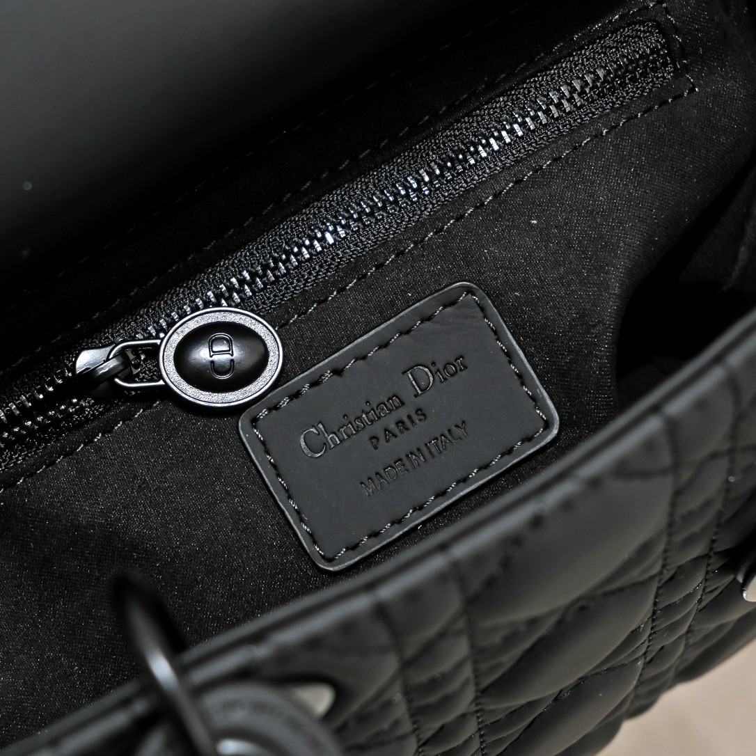 Small Lady Dior My ABCDior Bag Black Matte 2022 LM061 20cm