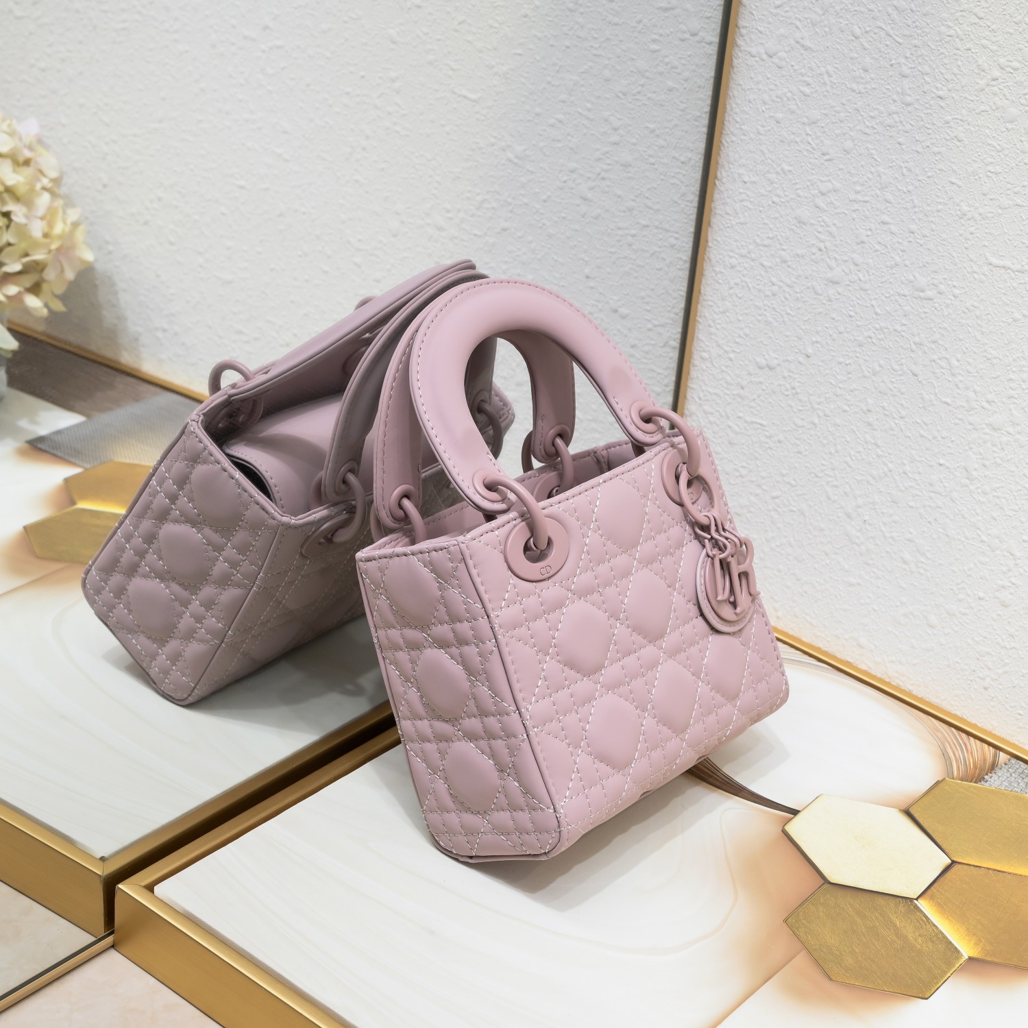 Mini Lady Dior Bag Purple Matte 2022 LM051 17cm