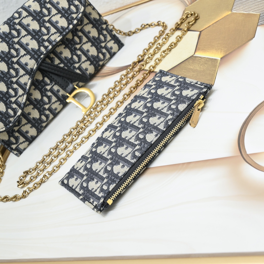 Long Saddle Wallet With Chain Blue print 1011 XB041 19cm