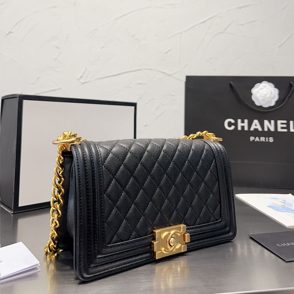Chanel LEBOY Medium 25CM Caviar+Calfskin Shoulder Bag (Replica)