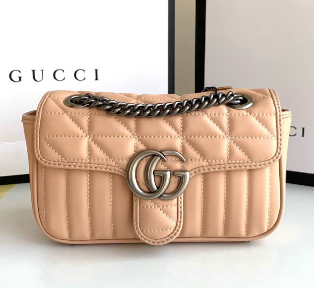 Gucci GG Marmont -Vertical stripes Shoulder Bag Handbag(Replica)