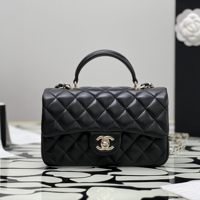 Chanel Classic Mini CF Mirror Version Flap Bag Top Handle Shoulder Bag Handbag 10A