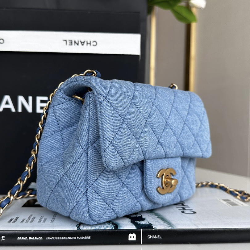 Chanel Classic Flag Bag Quilted Denim 20CM Shoulder Bag(Replica)