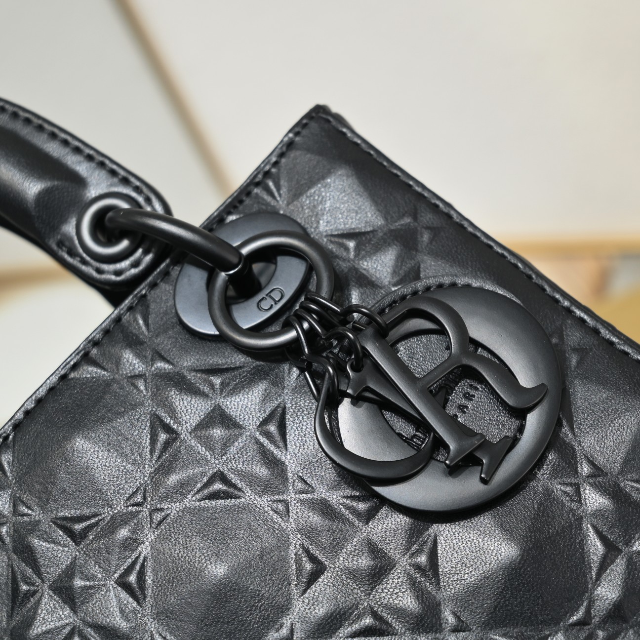 Small Lady Dior My ABCDior Bag Black Diamond Motif 4002 XB091 20cm