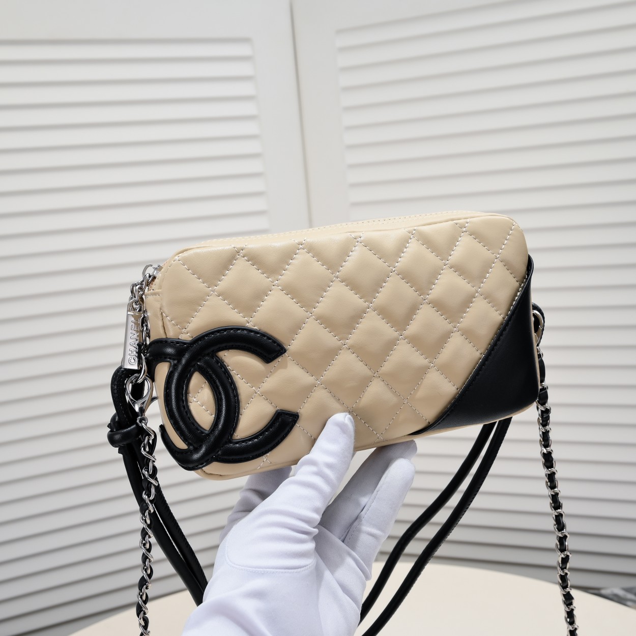 Chanel Ligne Cambon Bowling Bag Small Shoulder Bag Handbag