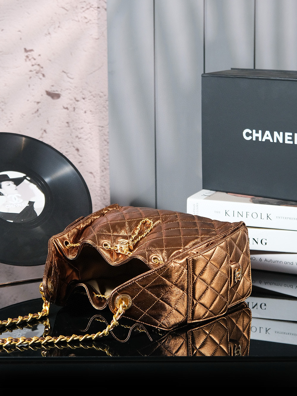 CHANEL 25c Bronze Lambskin Bag