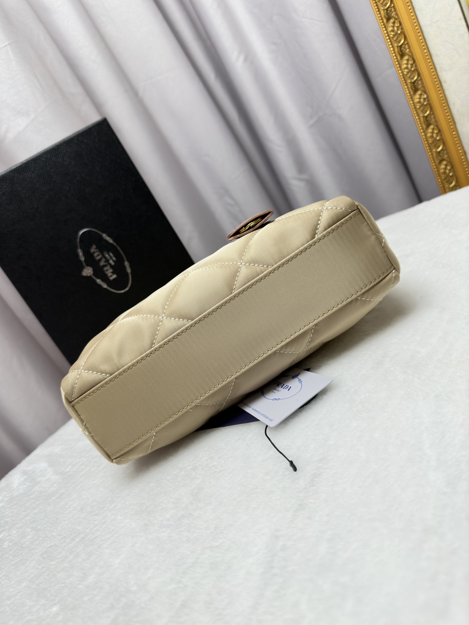 Prada Re-Nylon Tote Apricot 1BG468 22PJ051 25cm