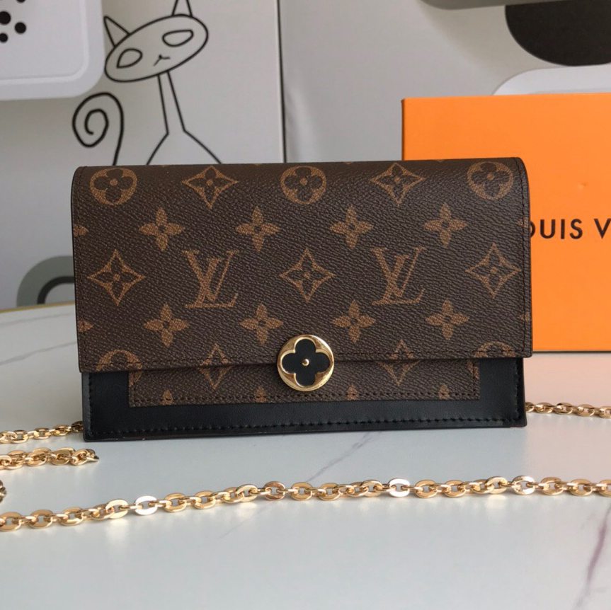 Louis Vuitton LV Flore Chain Wallet Purse Bag(Replica)