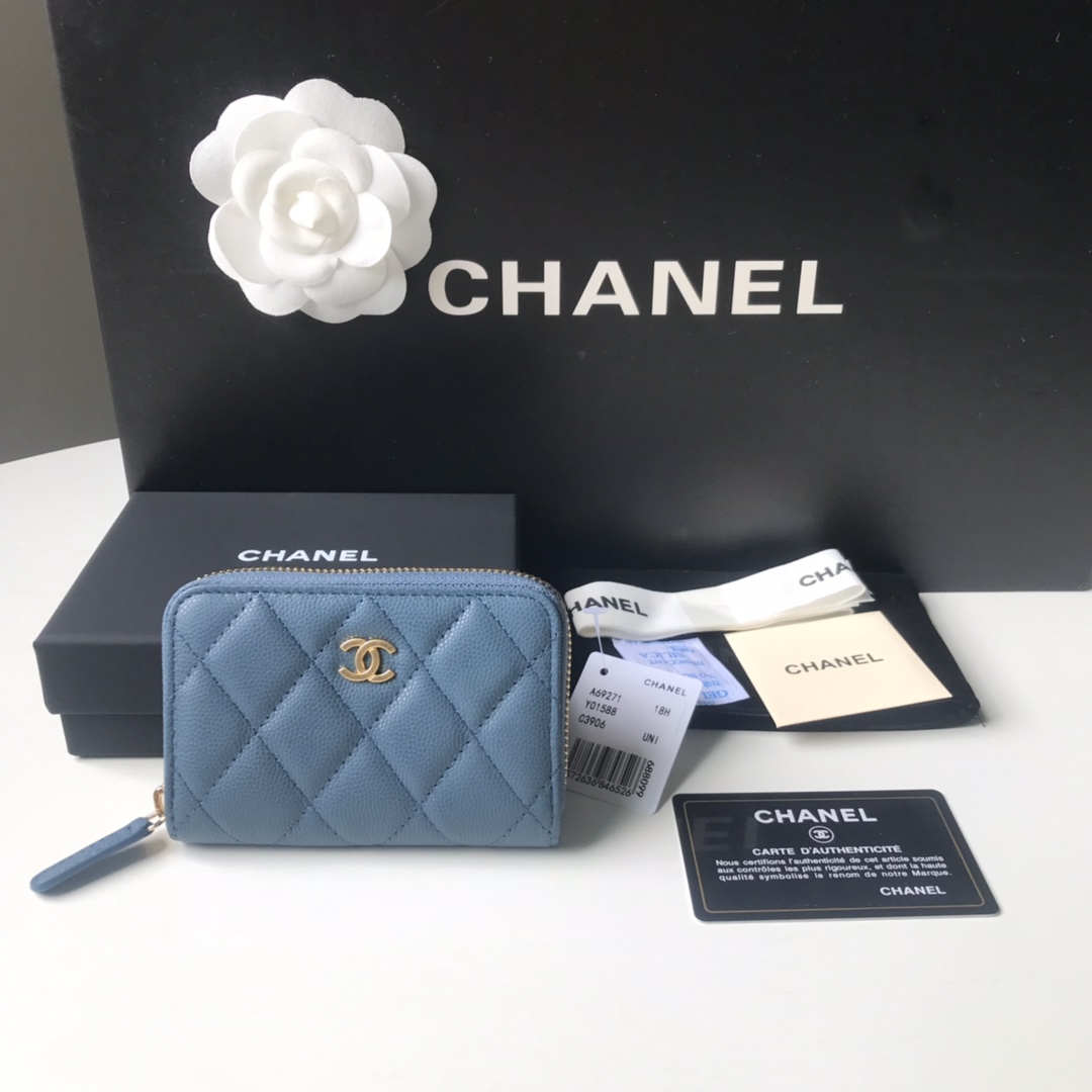 CHANEL CLASSIC ZIPPED COIN PURSE caviar