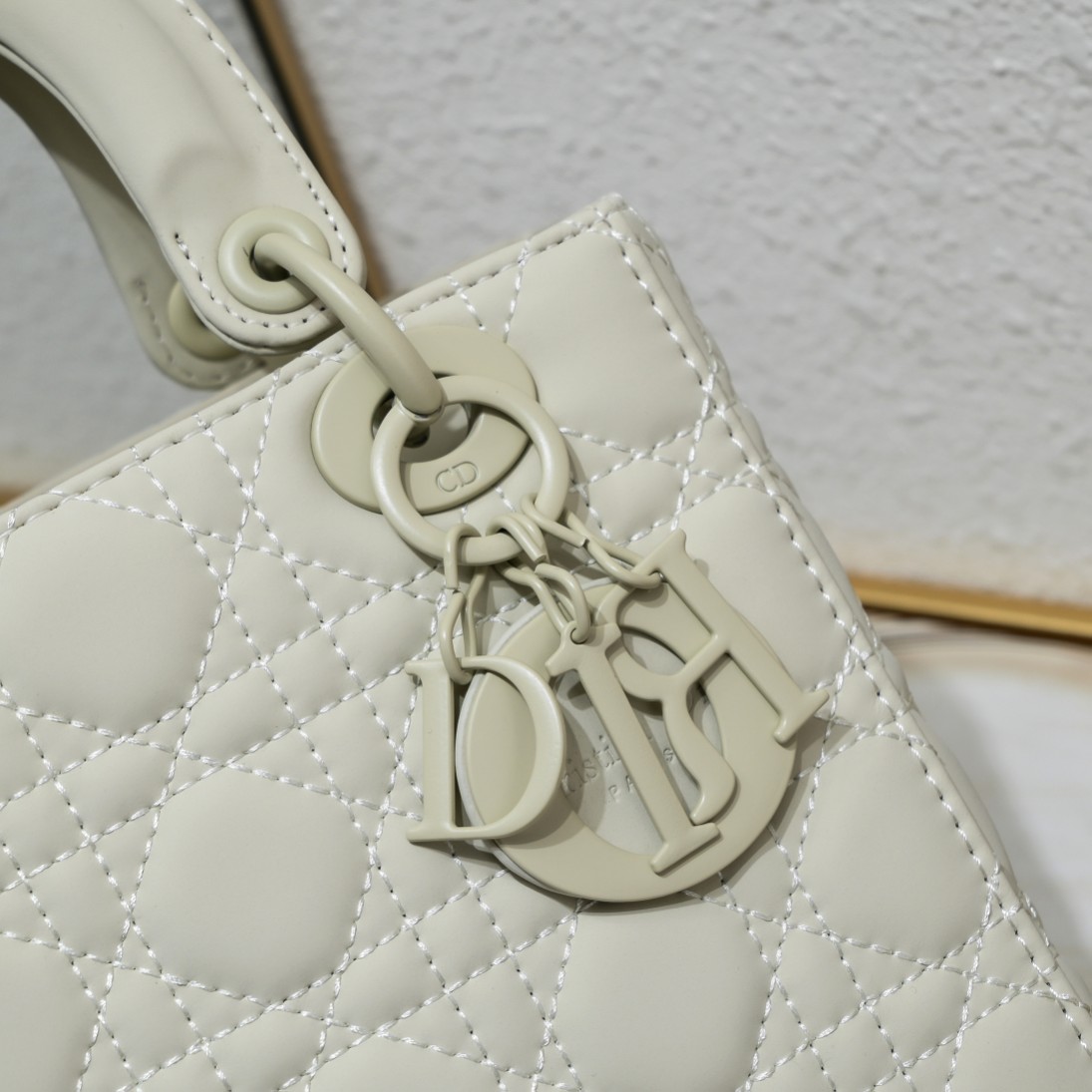Small Lady Dior My ABCDior Bag White Matte 2022 LM061 20cm