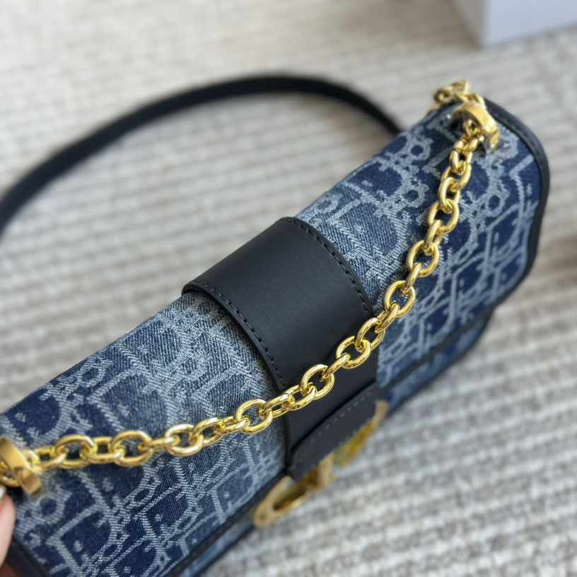 DIOR Denim Oblique 30 Montaigne Flap Bag (Replica)