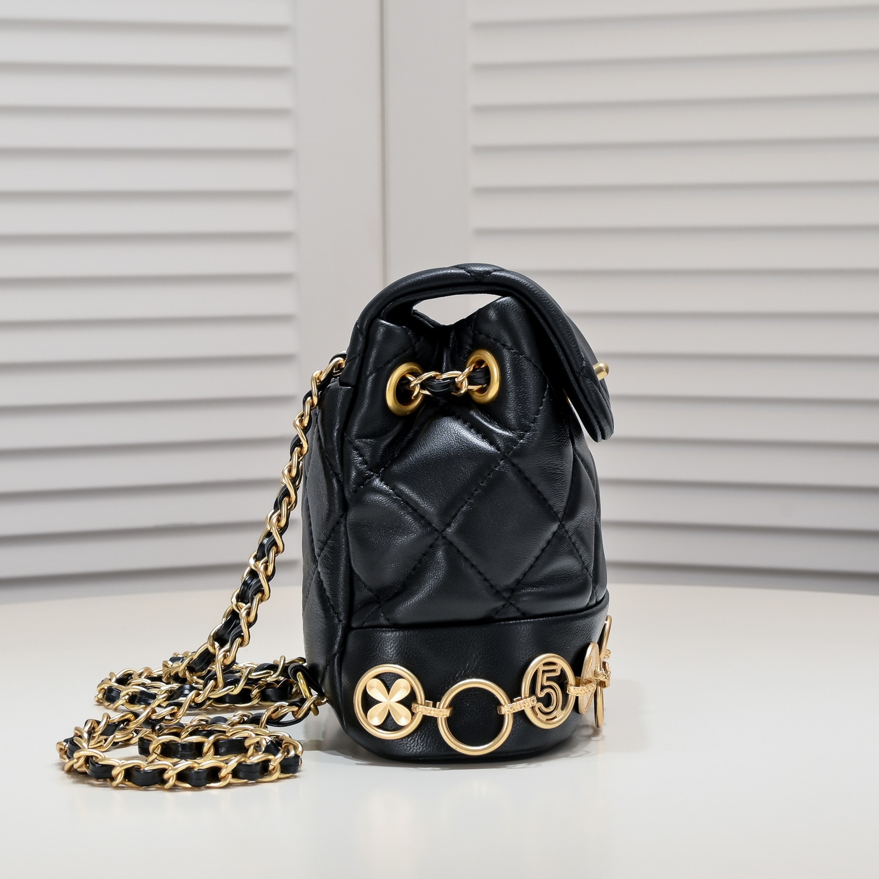 Chanel 23b Gold Coin Black Shoulder Bag  Shoulder Bag Handbag