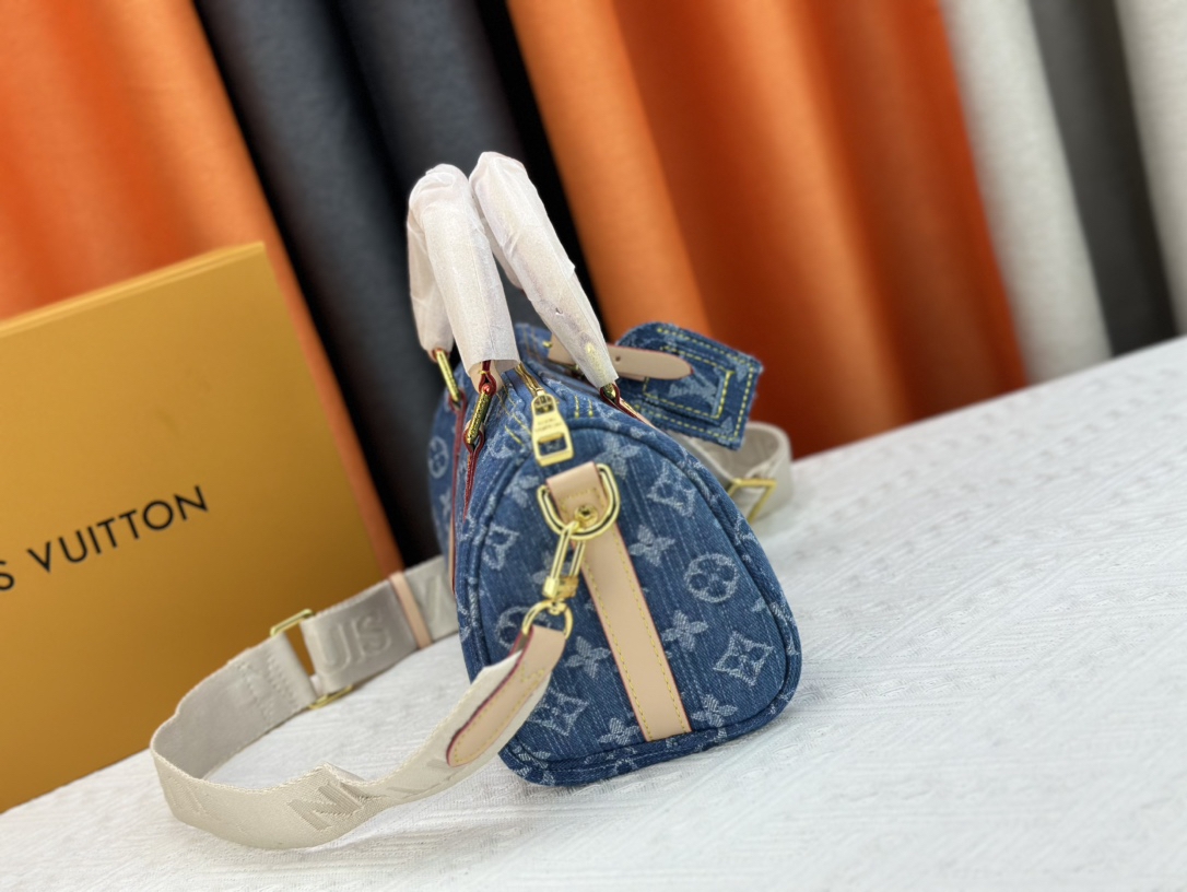 Louis Vuitton LV Keepall 25 Denim Handbag Shoulder Bag(Replica)