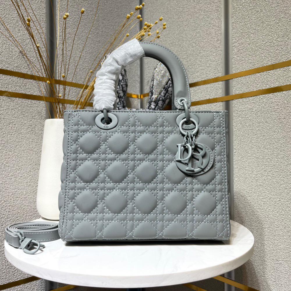 Dior The LADY DIOR Medium Bag-Matte cowhide leather(Replica)