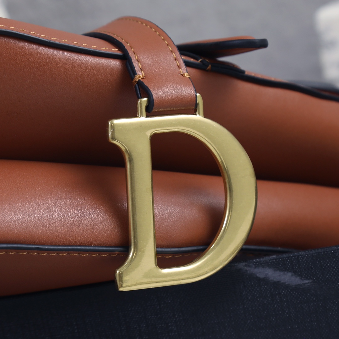 Saddle Bag Brown with weave strap 1033 XB012 25.5cm