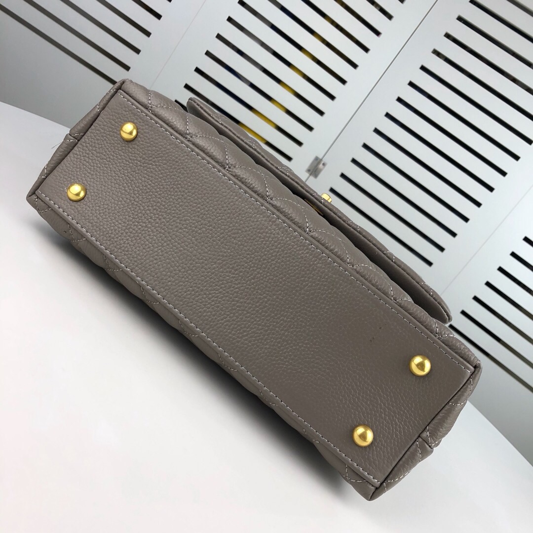 Chanel Grey Medium Shoulder Bag Handbag