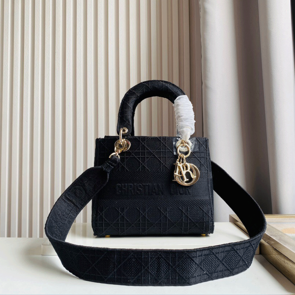Dior Medium LADY Bag Cannage Embroidery(Replica)