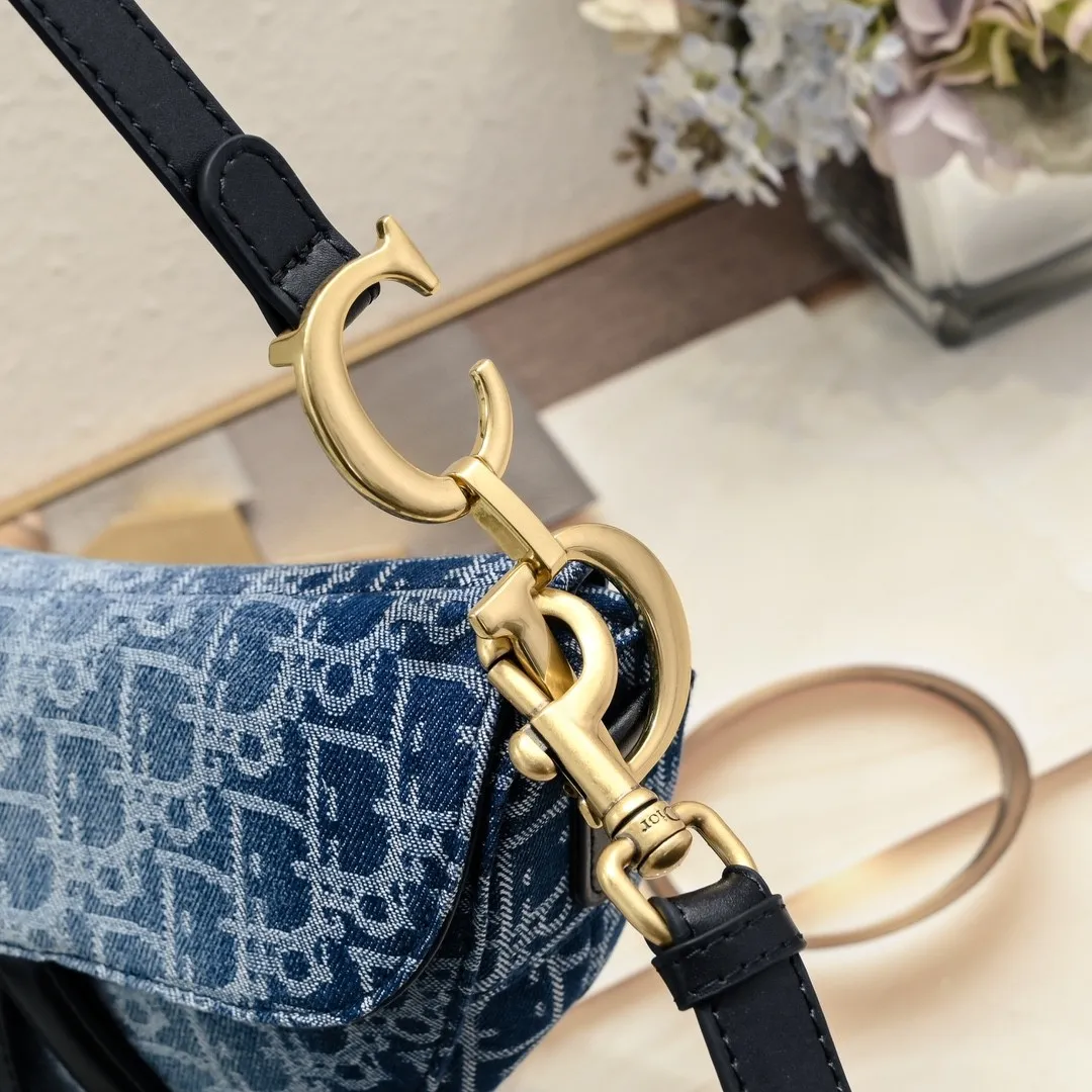 Dior Denim Saddle Bag Shoulder Bag Handbag  (Replica)