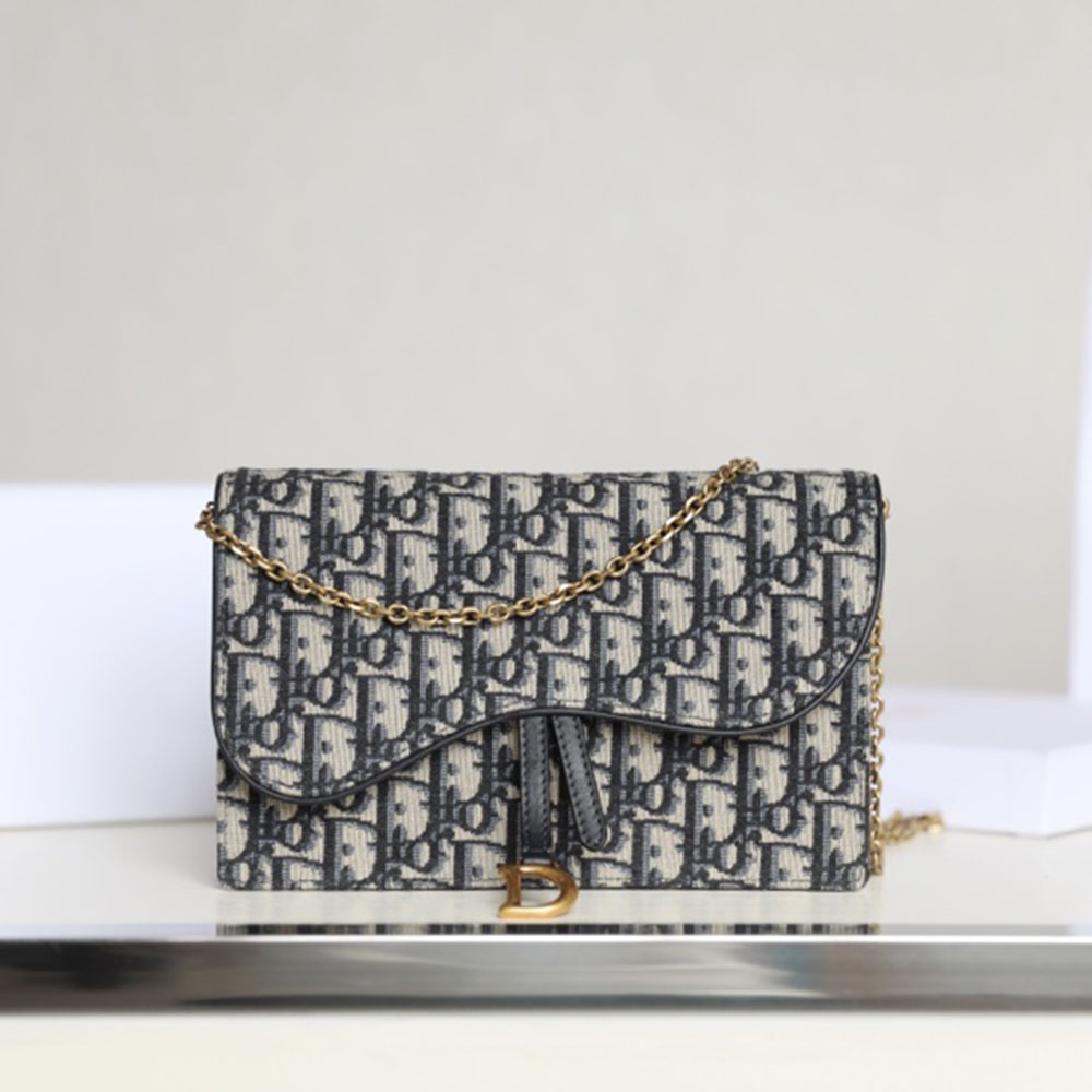 Replica Dior Saddle Pouch Blue Dior Oblique Jacquard S5620CTZQ_M928