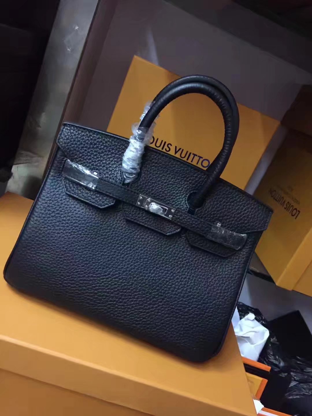 Hermes 25cm Birkin Togo Calfskin Handbag Black