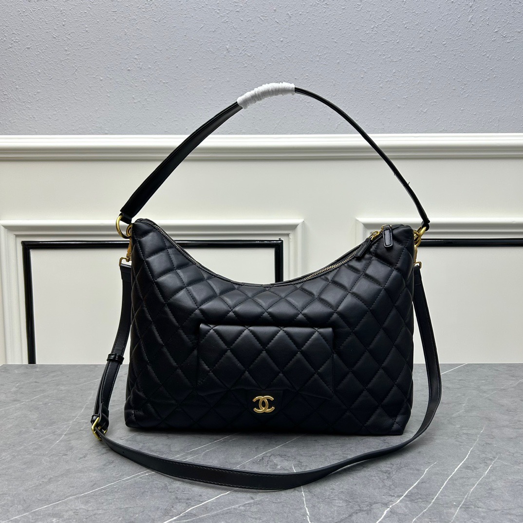 Chanel Hobo Calf Leather Shoulder Bag Handbag (ReplicaοΌ