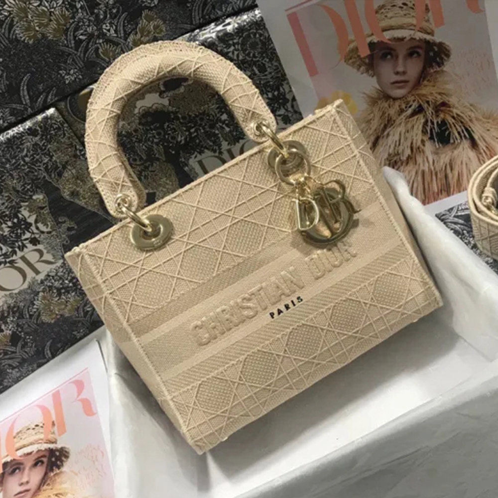 10A + top quality Dior Medium Lady D-Lite Bag M0565 LM003 24cm