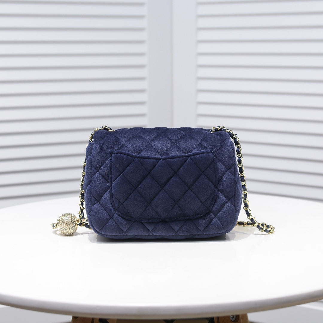 Chanel 1786 Velvet Rhinestones Shoulder Bag Handbag