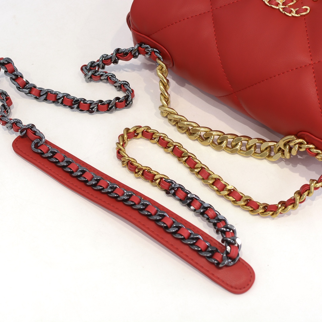 Chanel Lambskin Quilted Small 19 Flap Shoulder Bag Handbag